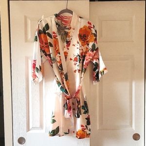 NWOT Faux-Silk Robe